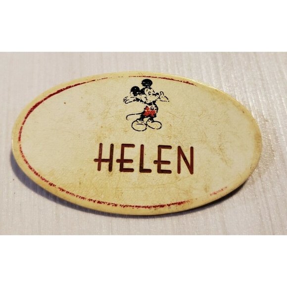 Vintage Walt Disney World TADA Mickey Mouse Cast Member Name Tag Badge Helen - Picture 1 of 2